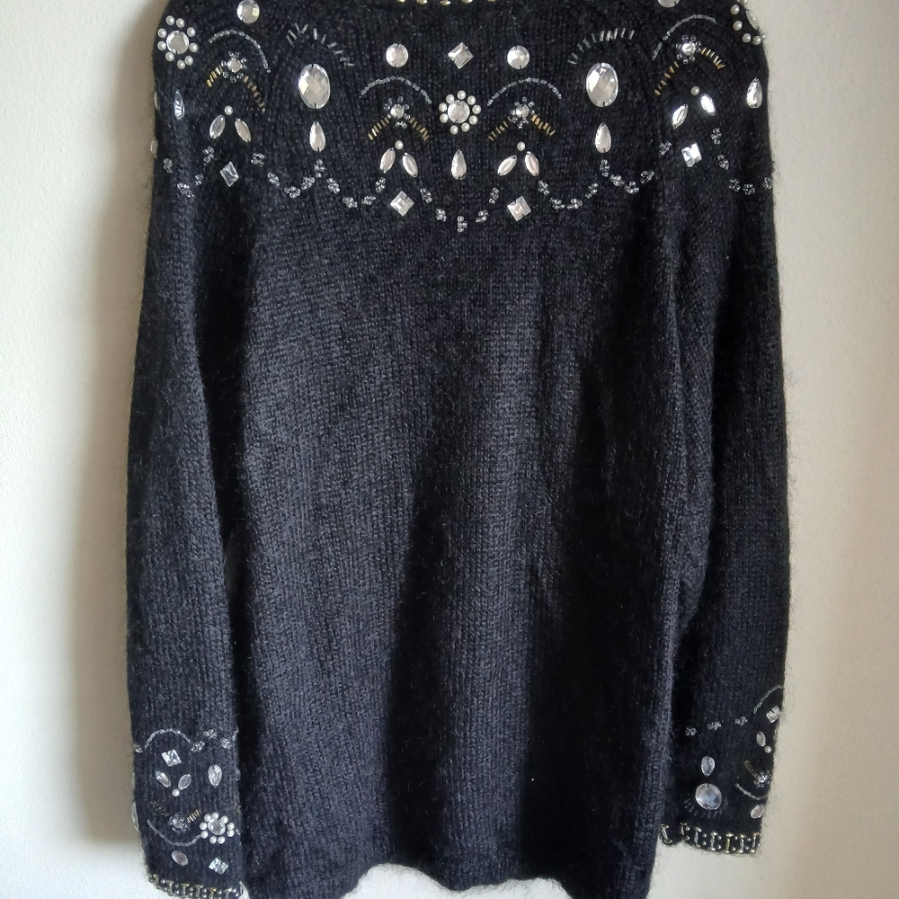 Maggie Lawrence Vtg Mohair Whimisgoth Black Sweater Size Large - Picture 10 of 13